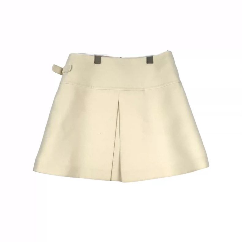 Louis Vuitton Louis Vuitton Milk White Wool Mulberry Silk Skirt 2505-Next Size 35" - 2 Thumbnail