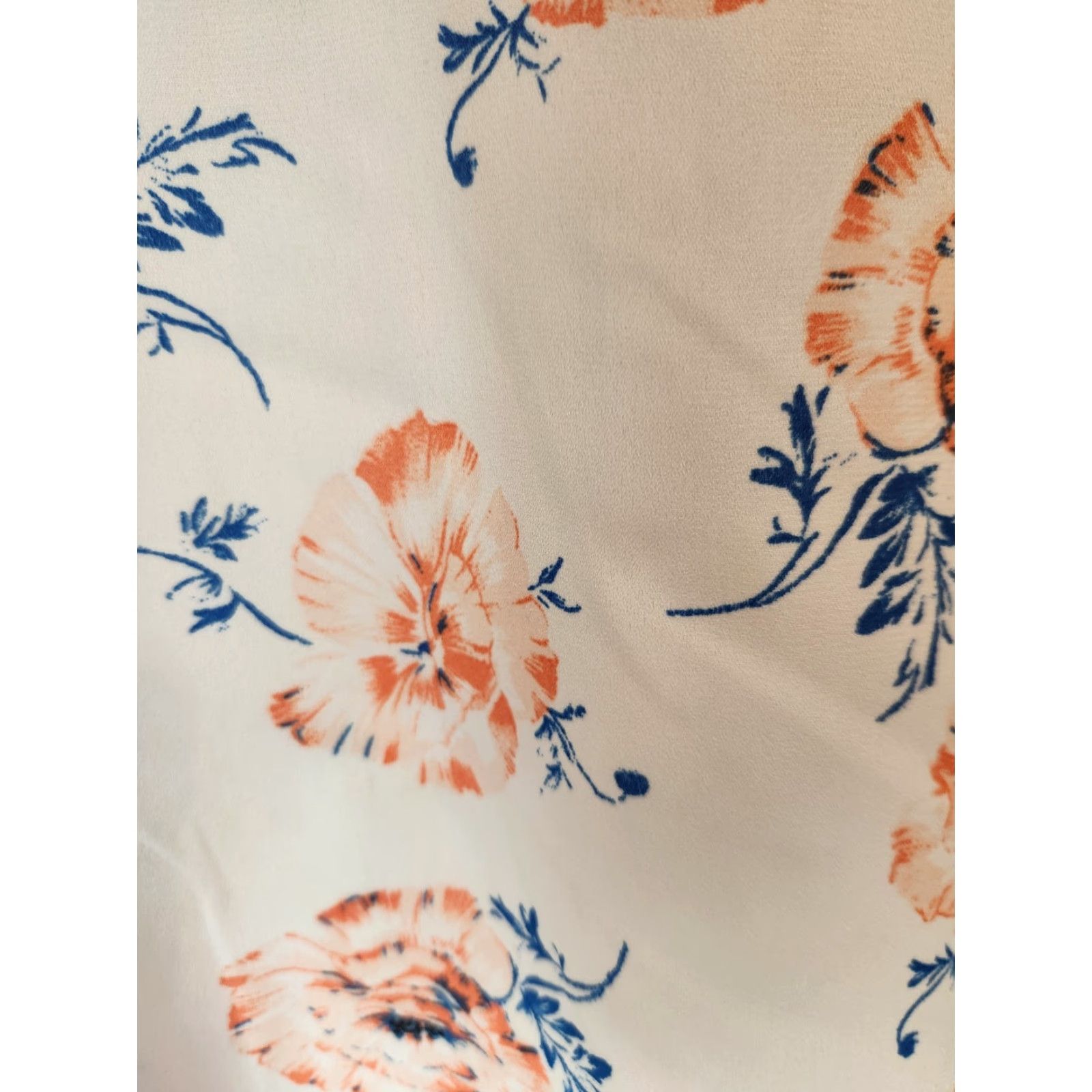 Vintage Daniel Rainn White Floral Print Roll Tab Sleeve Lightweight Top 2X Plus Blouse Women Fashion Dress Shirt Style Casual Formal Size XXL / US 16-18 / IT 52-54 - 3 Thumbnail