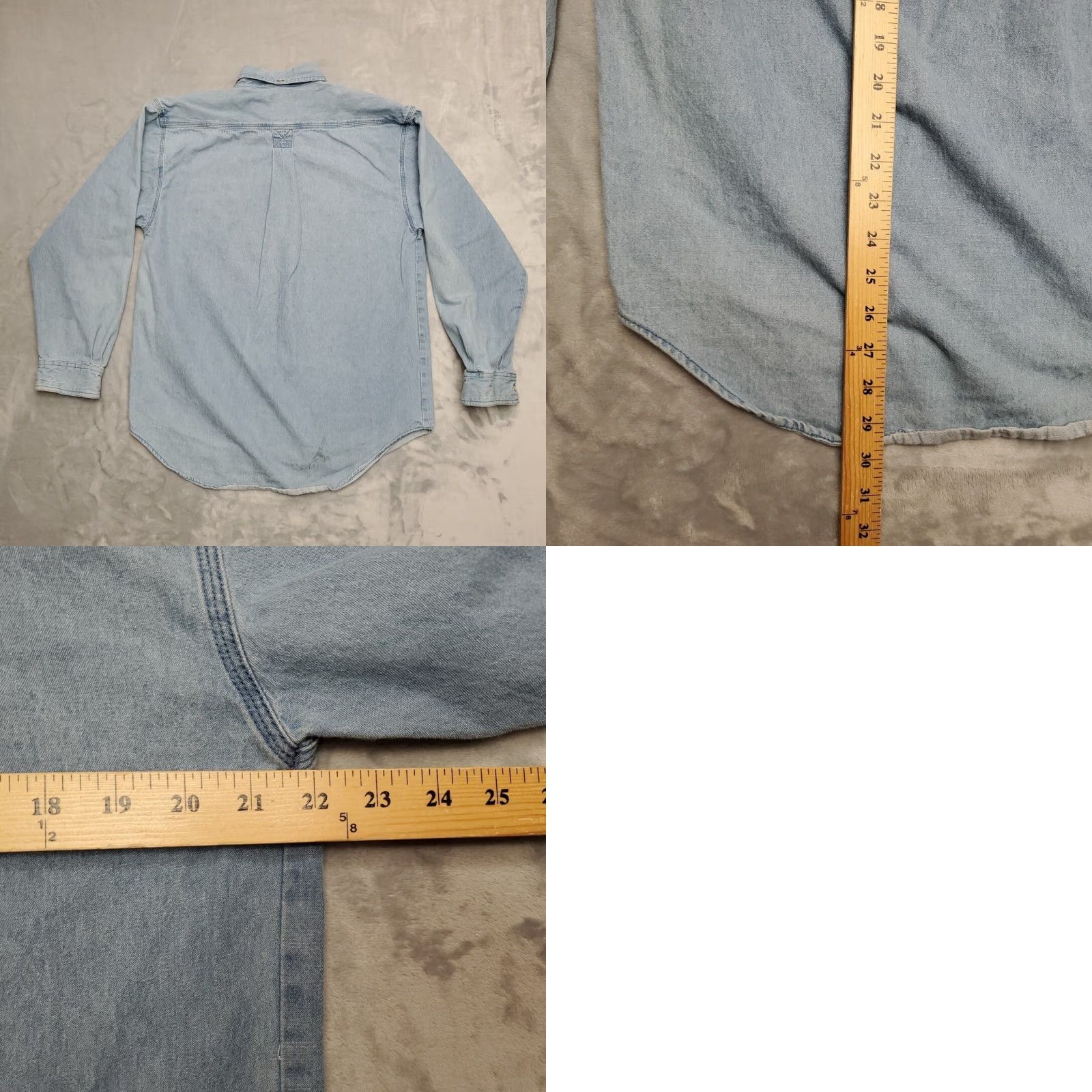 Denime VINTAGE Just Denim Shirt Men M Blue Faded Long Sleeve 100% Cotton Y2K Chesterton Size US M / EU 48-50 / 2 - 8 Thumbnail