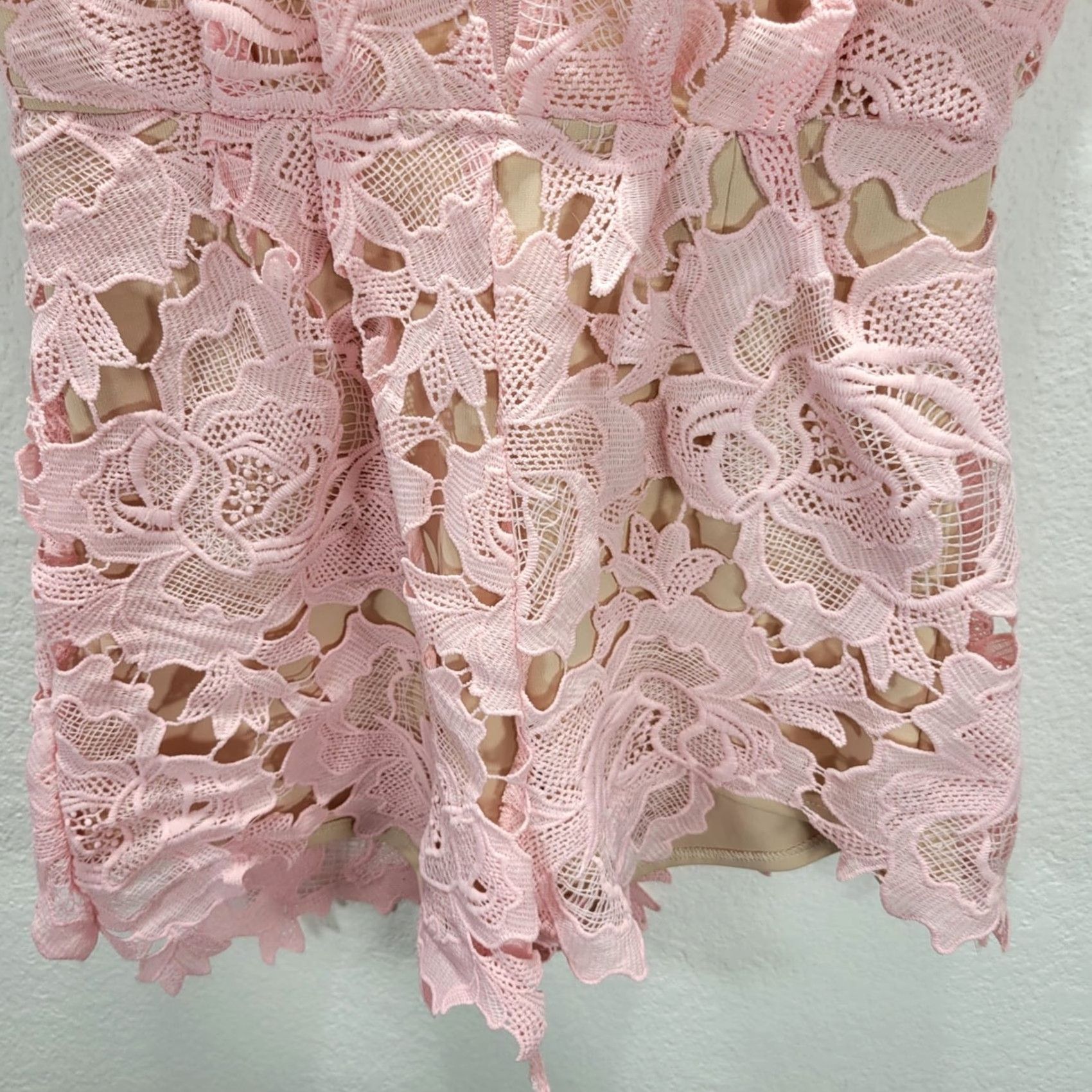 Lioness Lioness Romper XS Pink Floral Lace Overlay Cap Sleeve Short Onesie One-Piece Women’s Size 26" / US 2 / IT 38 - 5 Thumbnail