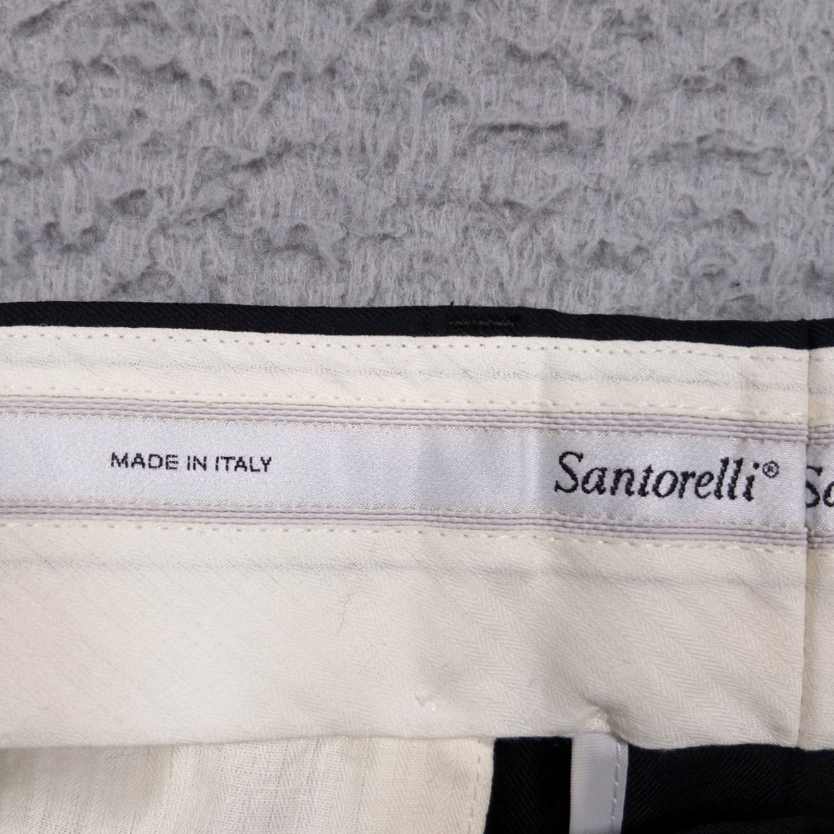 Vintage Santorelli Dress Pants Mens 35 Black Luxury Serge Wool Flat Front 30 in Inseam Rome Size US 35 - 4 Thumbnail
