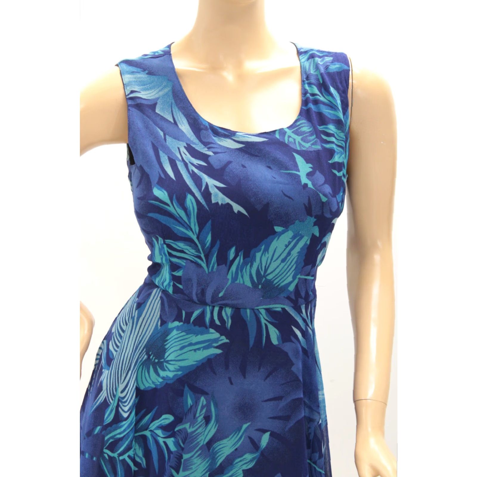Vintage Expressions Dress Women's Medium Blue Floral Fairycore Maxi Lined Whimsical Size M / US 6-8 / IT 42-44 - 7 Thumbnail