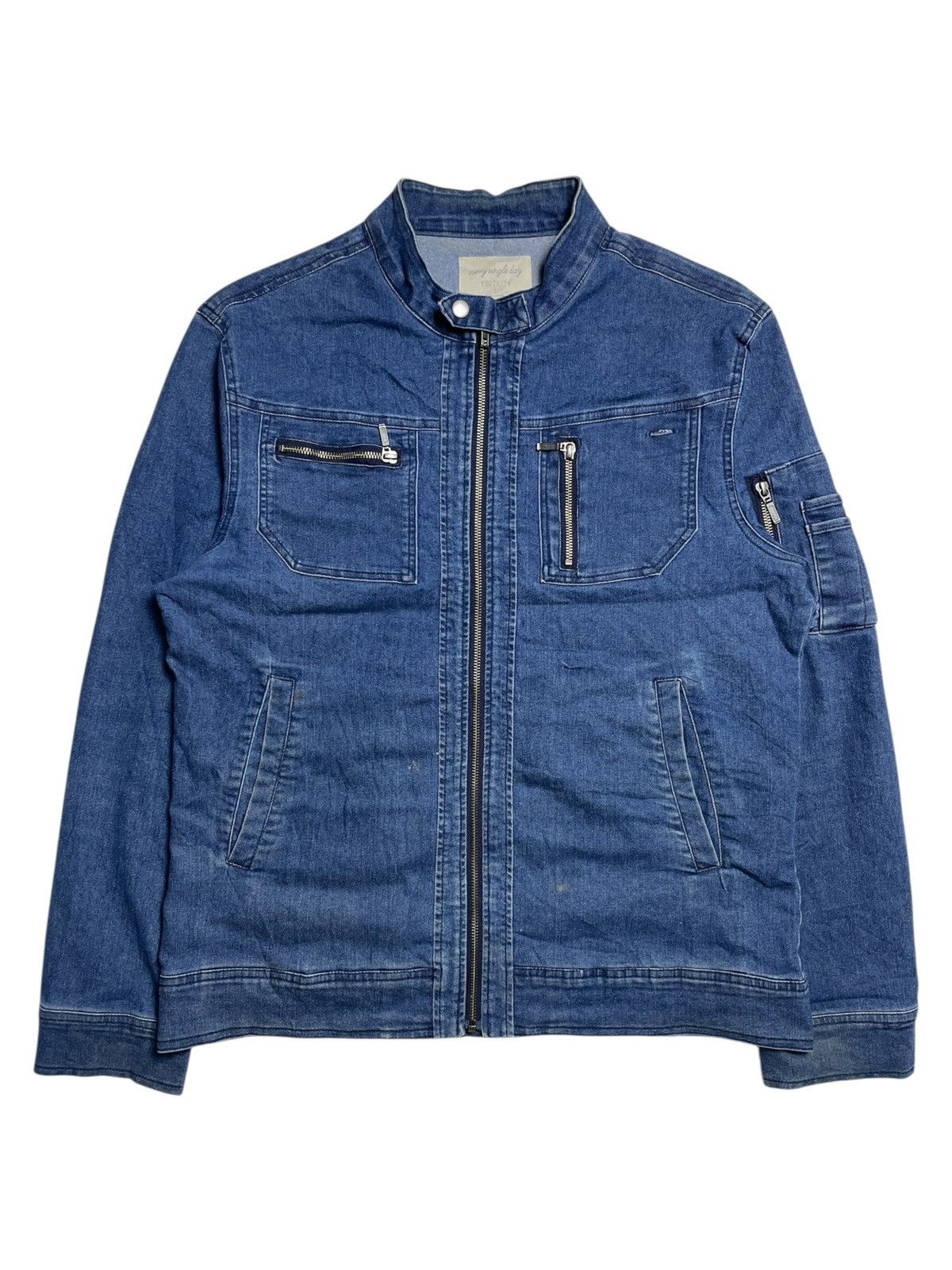 14th Addiction 2000’s Youtility - Bikers Soft Denim Jacket Size US L / EU 52-54 / 3 - 1 Thumbnail