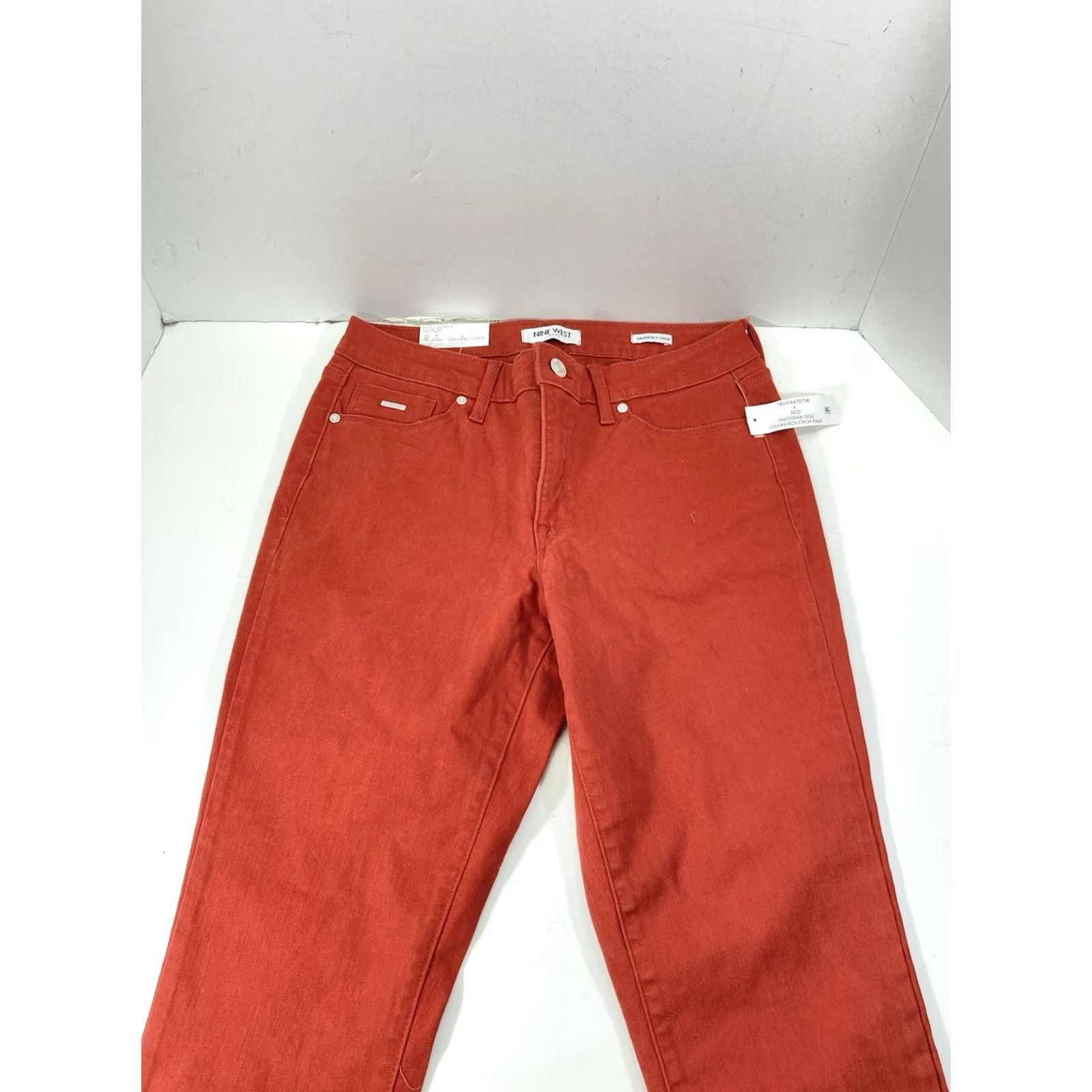 Nine West Nine West Gramercy Crop Jeans Women 4 28X27 Red Denim Stretch Slim NWT Size 27" / US 4 / IT 40 - 7 Thumbnail