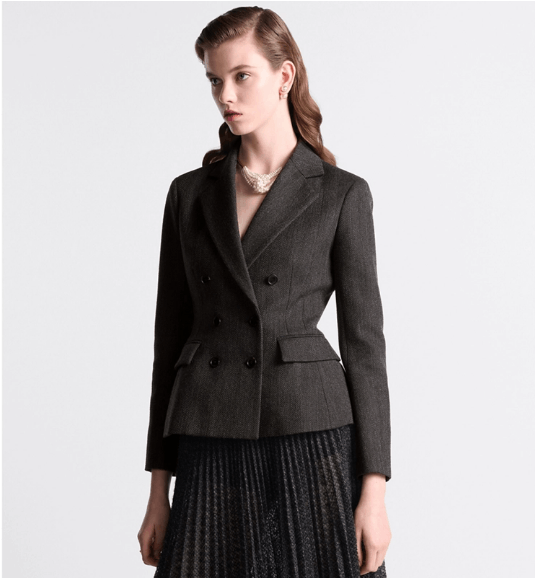 Dior o1w1db10925 441V64 Marlène Jacket in Gray Size XL / US 12-14 / IT 48-50 - 4 Thumbnail