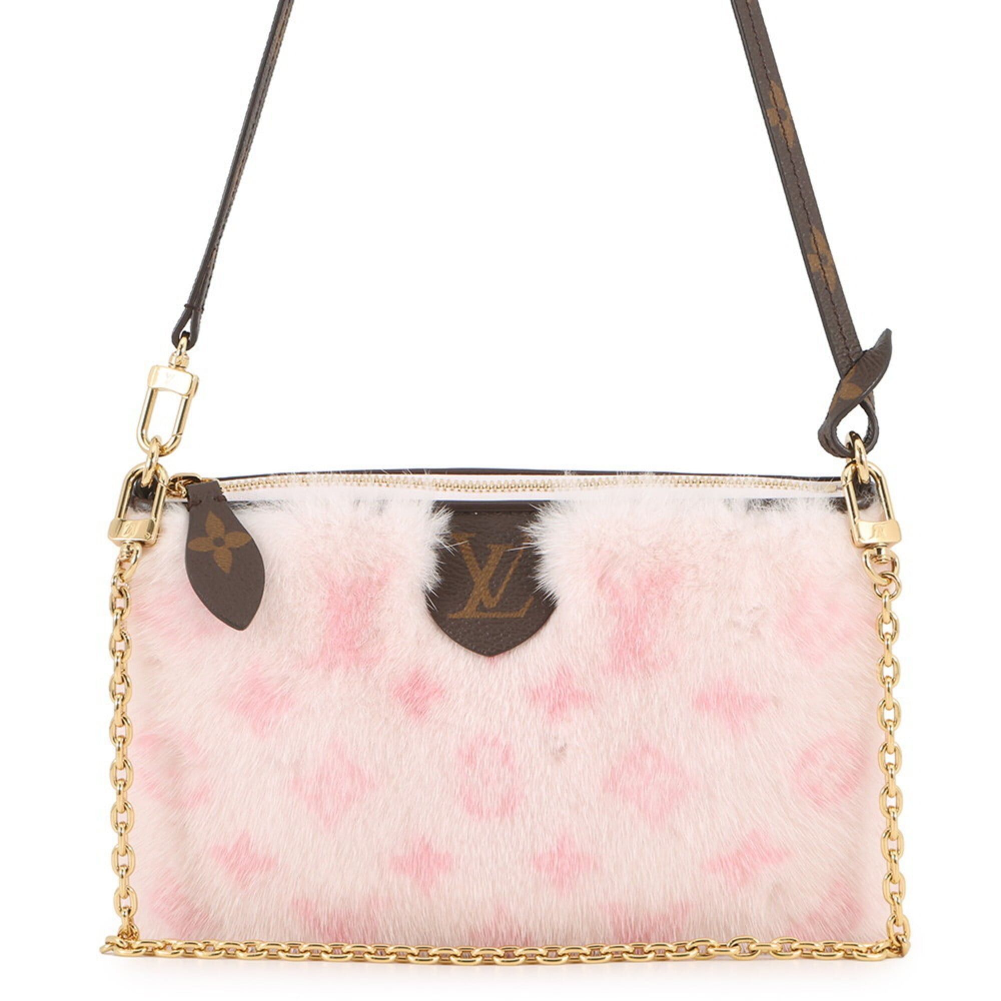 Louis Vuitton Louis Vuitton handbag calf leather mink fur