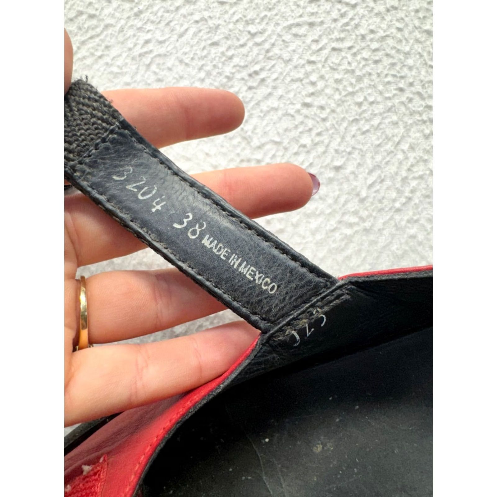 Vintage Wolky Sandal Women Platform Red & Black Leather Adjustable Strap Size 38 9006 Size US 8 / IT 38 - 8 Thumbnail