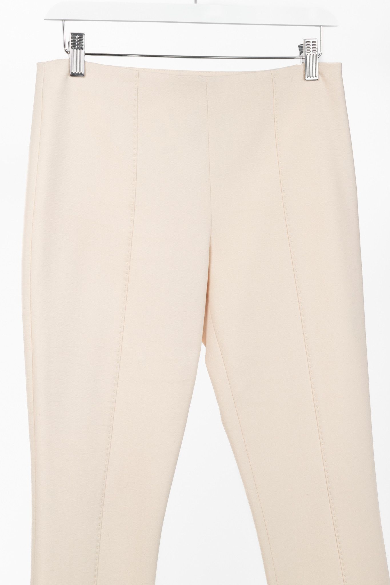 The Row The Row Nude Wool-Twill Topstitched Ankle-Length Pants Size 27" / US 4 / IT 40 - 3 Thumbnail