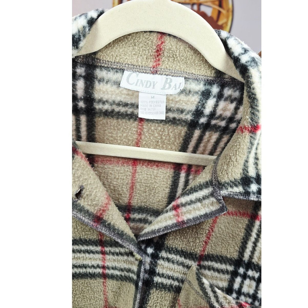 Other Cindy Bai Beige Plaid Fleece Button-Up Jacket Size Medium Size M / US 6-8 / IT 42-44 - 4 Thumbnail