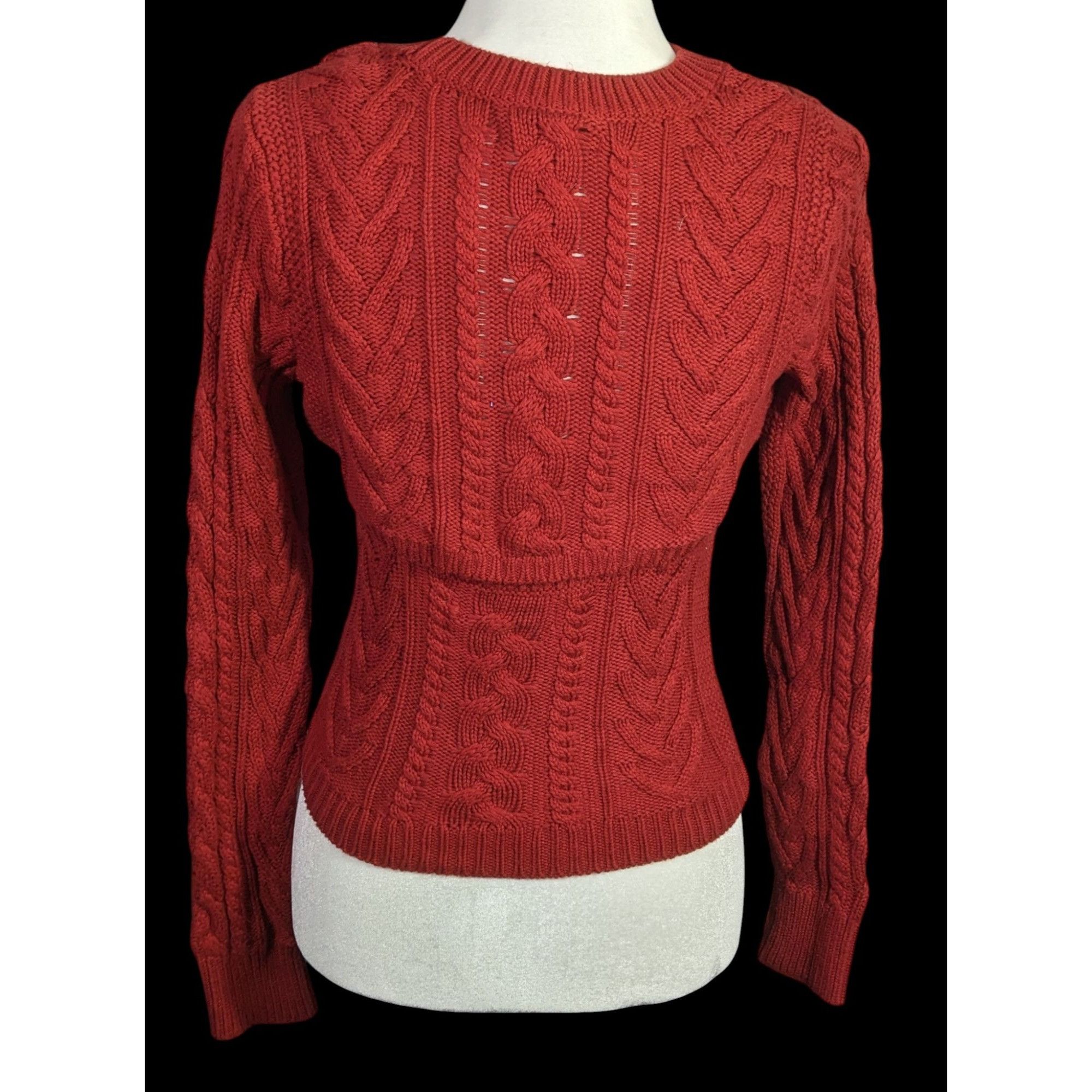 Abercrombie & Fitch Vintage Abercrombie & Fitch Limited Edition Red Cable Knit S Size M / US 6-8 / IT 42-44 - 2 Thumbnail