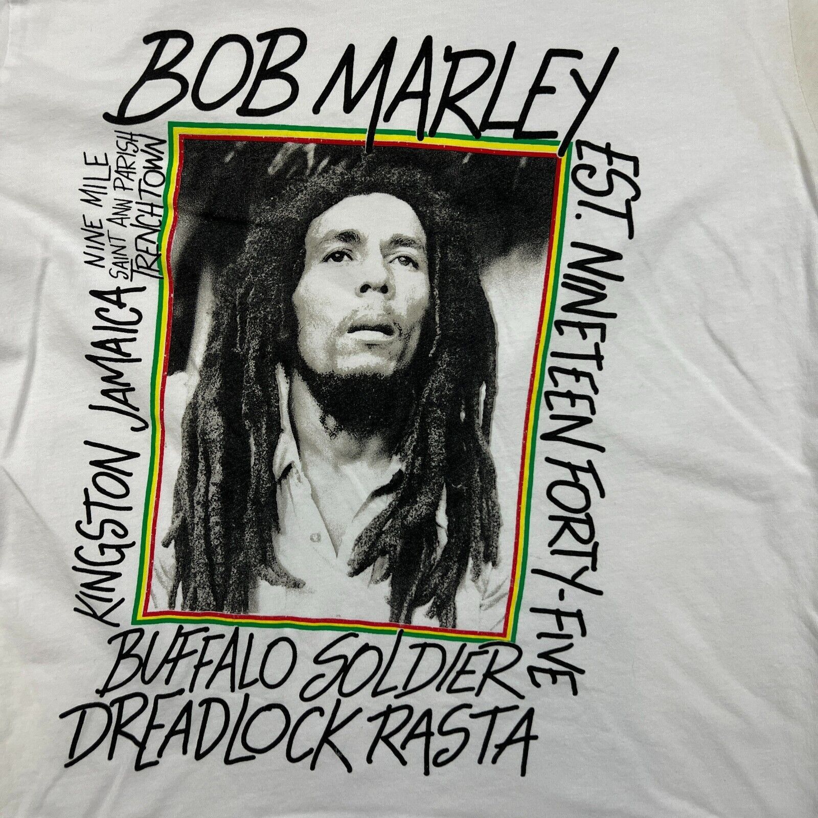 Band Tees × Bob Marley × Vintage 2022 Bob Marley T Shirt Medium Zion Buffalo Solider Band Tee Size US M / EU 48-50 / 2 - 2 Thumbnail