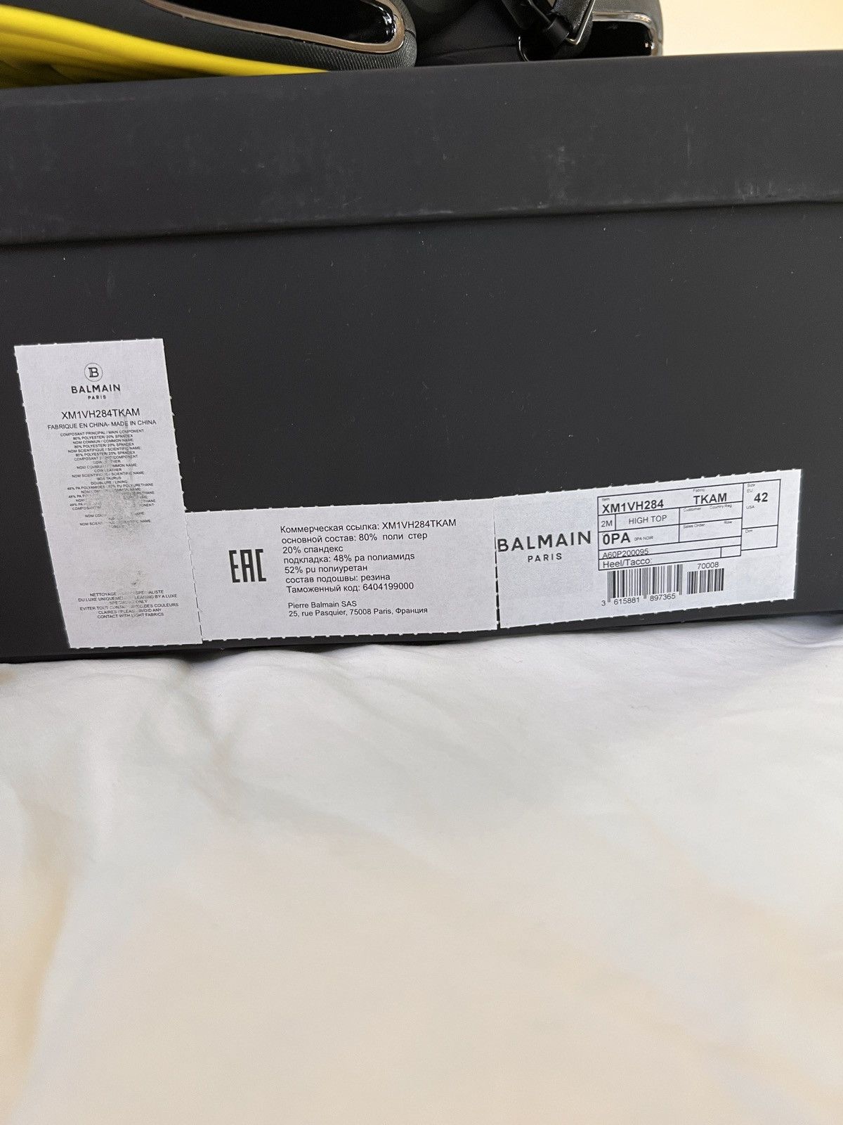 Balmain B-Bold high-top Sock Sneakers 42 Black/Neon Yellow Size US 9 / EU 42 - 9 Thumbnail