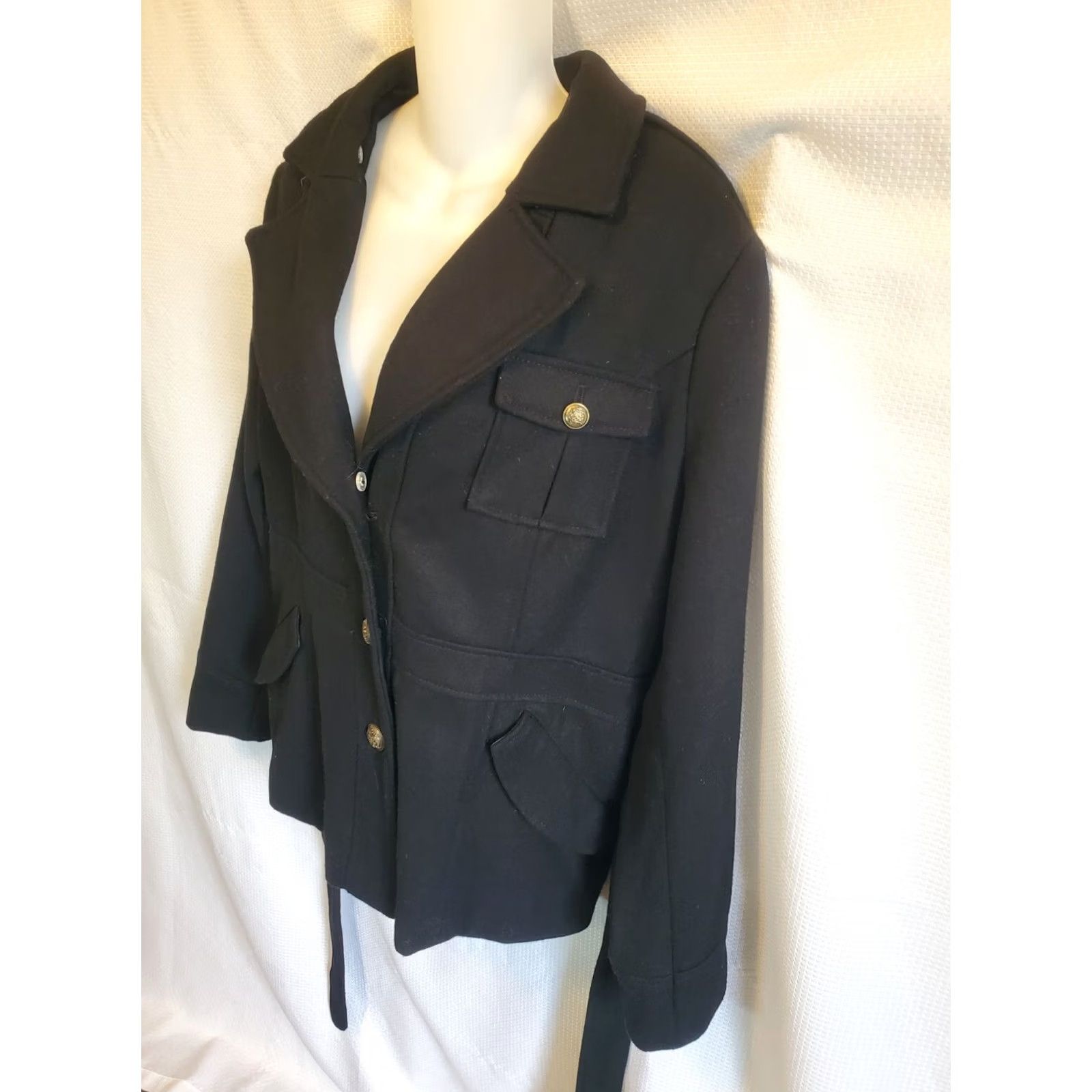 Mossimo VINTAGE MOSSIMO Peacoat XL Womens Y2K Wool Removeable Fur Collar Size XL / US 12-14 / IT 48-50 - 6 Thumbnail