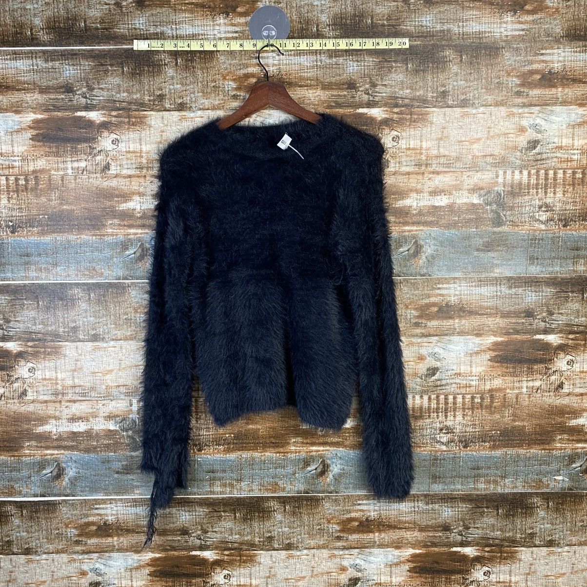 Homespun Knitwear DL Japanese Brand Black Mohair Knitwear #C1173 Size S / US 4 / IT 40 - 1 Thumbnail