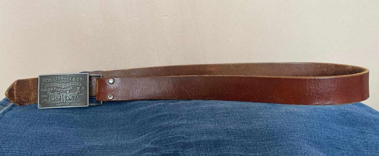 Levi's Vintage 70s Levi's Made In USA Leather Belt Size ONE SIZE - 3 Thumbnail