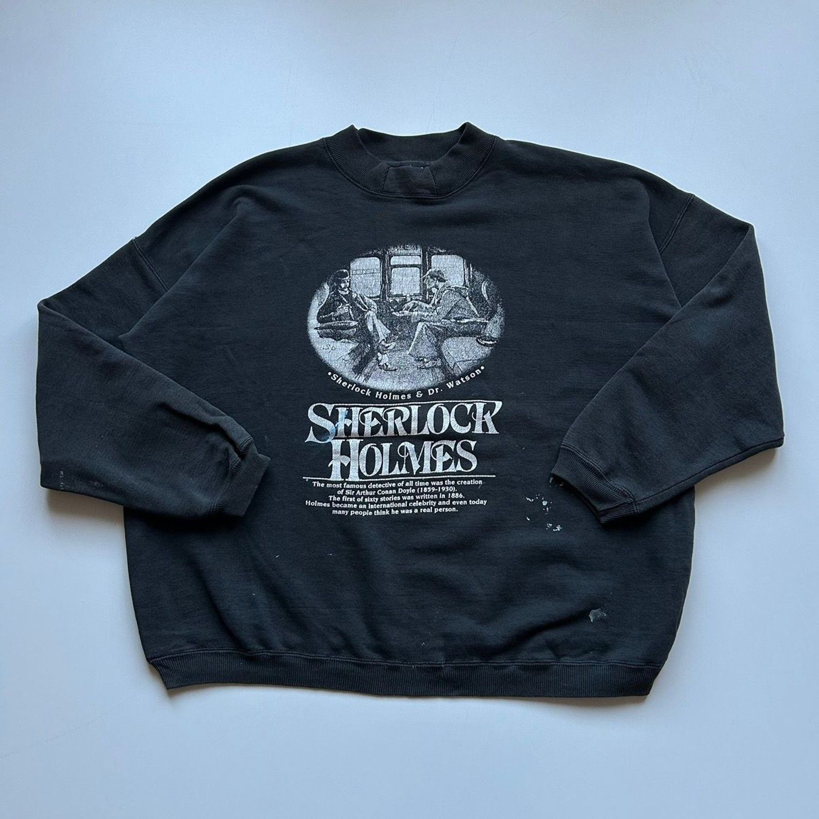 Vintage Vintage 90s Sherlock Holmes Detective Art Crewneck Large Size US L / EU 52-54 / 3 - 1 Thumbnail