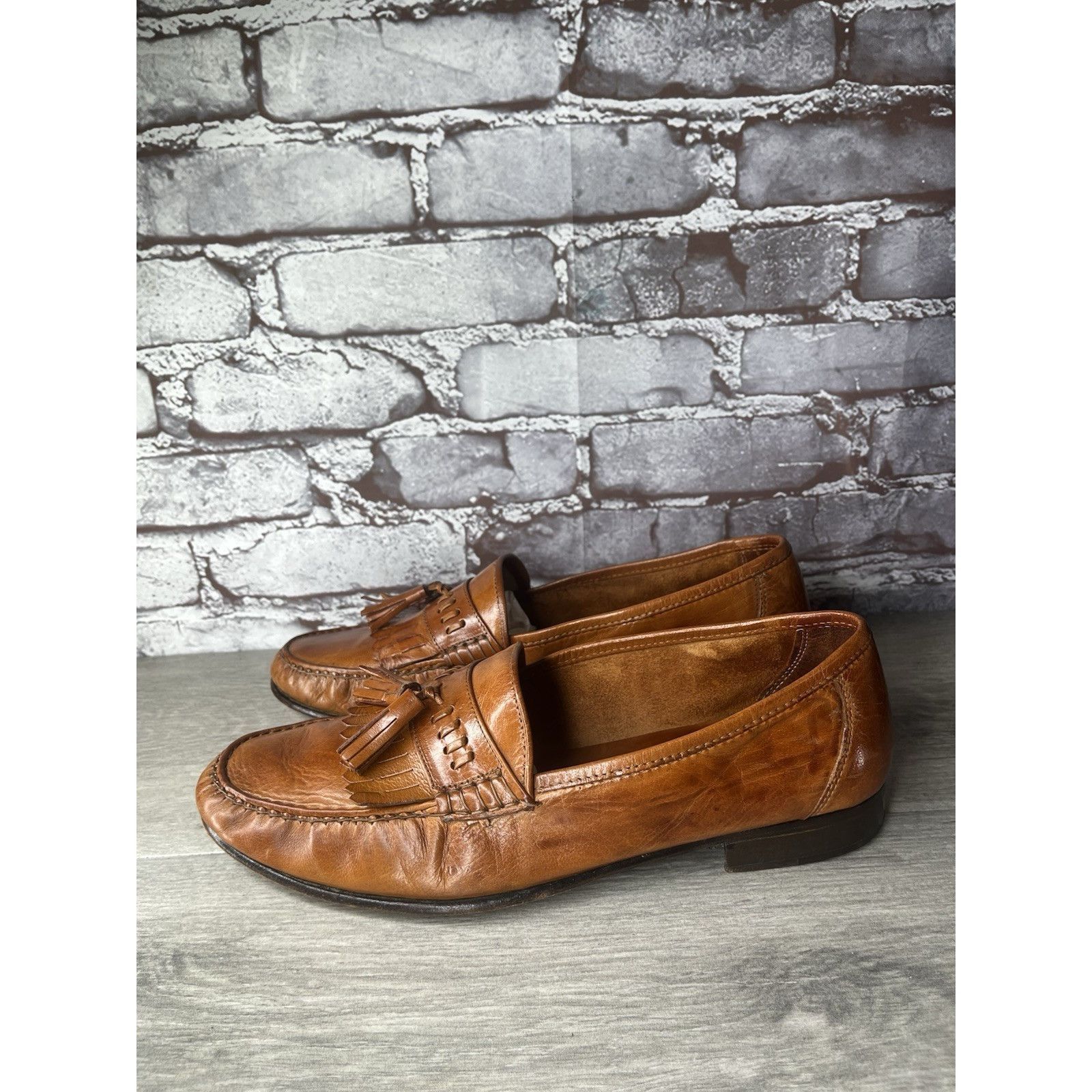 Hanover Hanover Brown Leather Kiltie Tassel VTG Loafers Dress Shoes Size US 10.5 / EU 43-44 - 22 Thumbnail