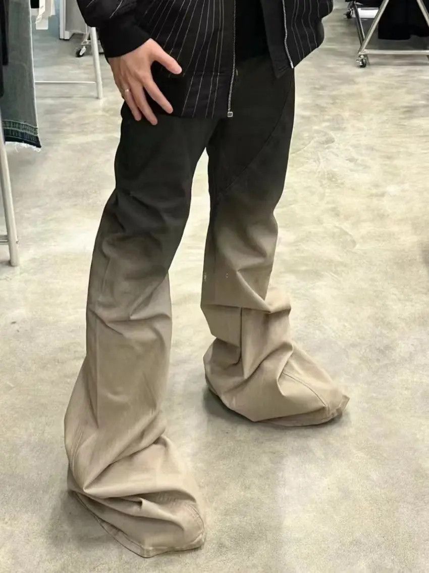 Designer × Japanese Brand Street Dark Style Gradient Flared Stacked Jeans Size US 32 / EU 48 - 4 Thumbnail