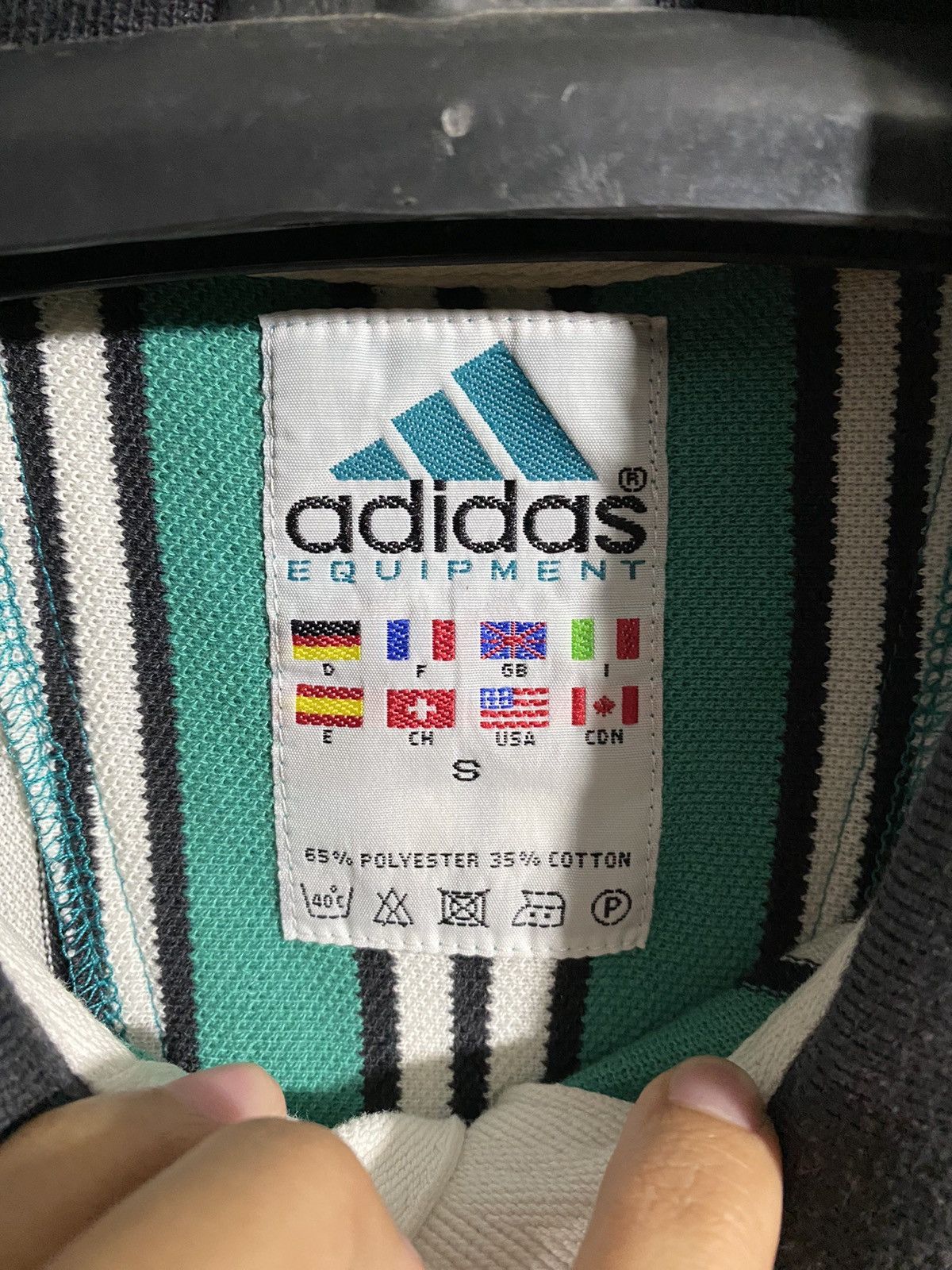 Adidas × Vintage Vintage Adidas Equipment Striped Polo Shirt size S Size US S / EU 44-46 / 1 - 4 Thumbnail