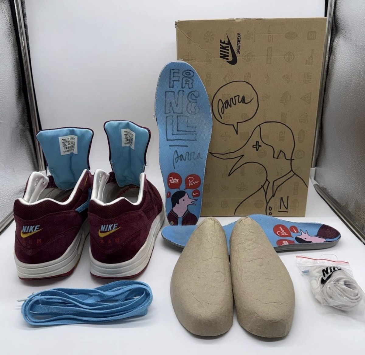 Nike × Parra Nike Air Max 1 Premium Patta x Parra Cherrywood SZ 10.5 US Size US 10.5 / EU 43-44 - 11 Thumbnail