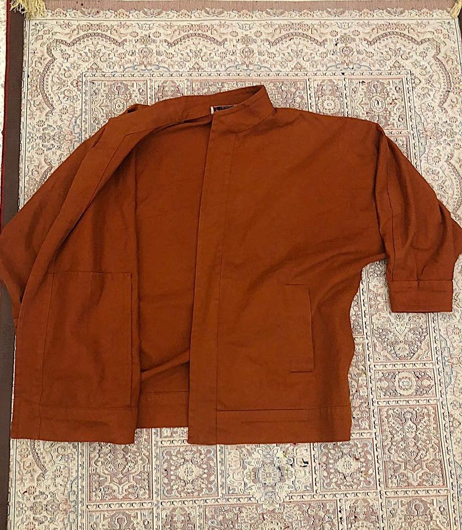 Yves Saint Laurent YSL Rive Gauche Kimono Jacket 70s Japan-Inspired Rust Size XL / US 12-14 / IT 48-50 - 6 Thumbnail