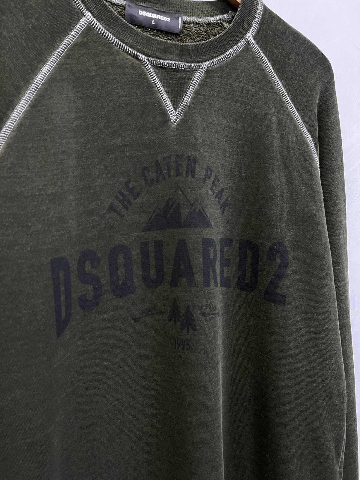 Dsquared2 Dsquared2 khaki washed sweatshirt 2000’s style big logo Size US L / EU 52-54 / 3 - 3 Thumbnail