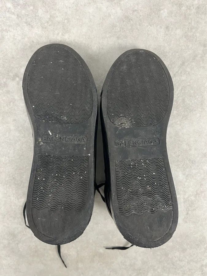 Balenciaga Balenciaga Monochrome Black High Leather Sneakers Size US 6 / EU 39 - 8 Thumbnail