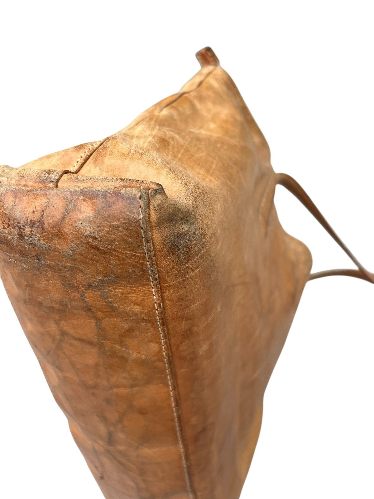 Leather Distressed Patina Leather Tote Bag Genten Japan Size ONE SIZE - 13 Thumbnail