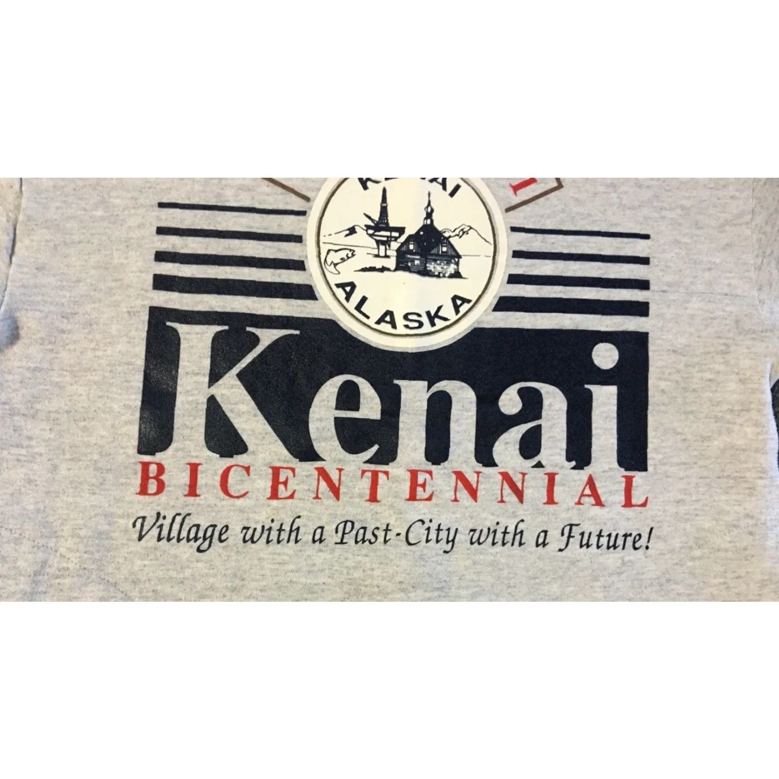 Vintage VINTAGE 90s Kenai Alaska Bicentennial Faded Sweatshirt Gray M USA College University Grunge Pullover Hoodie Pockets Mens Size US M / EU 48-50 / 2 - 5 Thumbnail