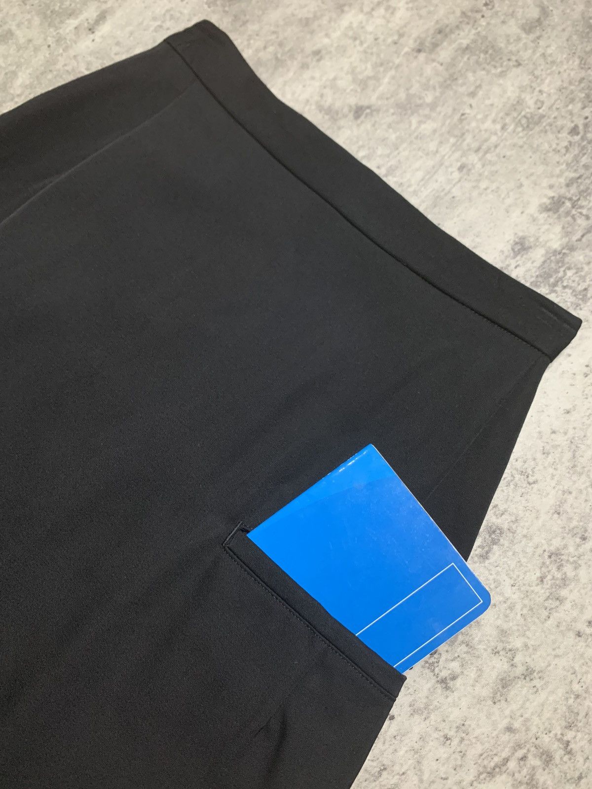 Yohji Yamamoto Iconic Yohji Yamamoto + Noir Black Wool Skirt Single Pocket Size 22" - 3 Thumbnail