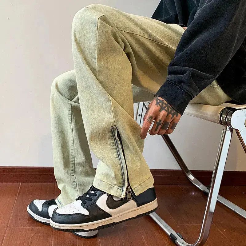 Japanese Brand Retro high street zipper straight leg jeans Size US 32 / EU 48 - 2 Thumbnail
