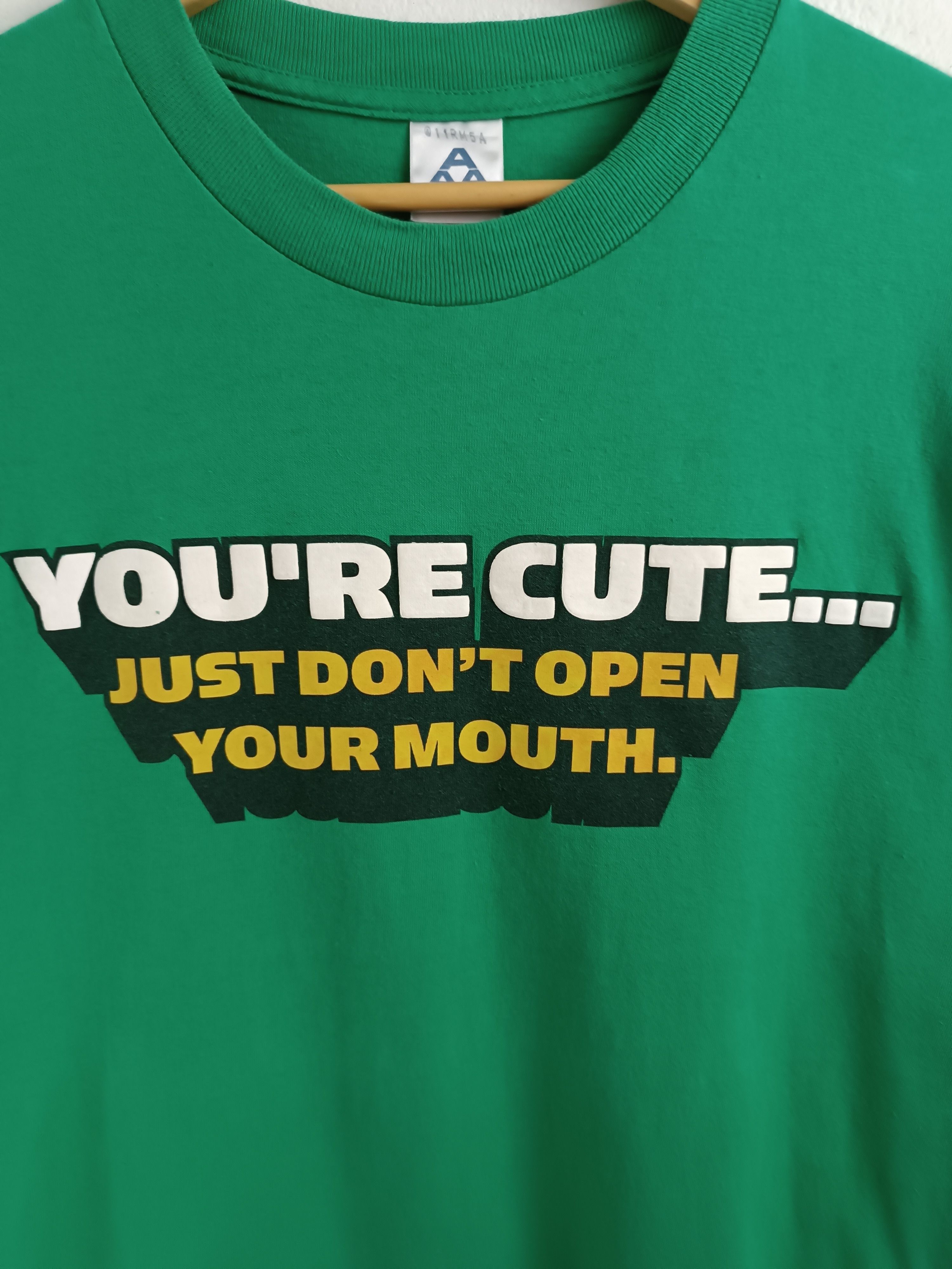 Vintage VINTAGE Y2K YOU CUTE JUST DONT OPEN YOUR MOUTH FUNNY HUMOR T Size US L / EU 52-54 / 3 - 10 Thumbnail