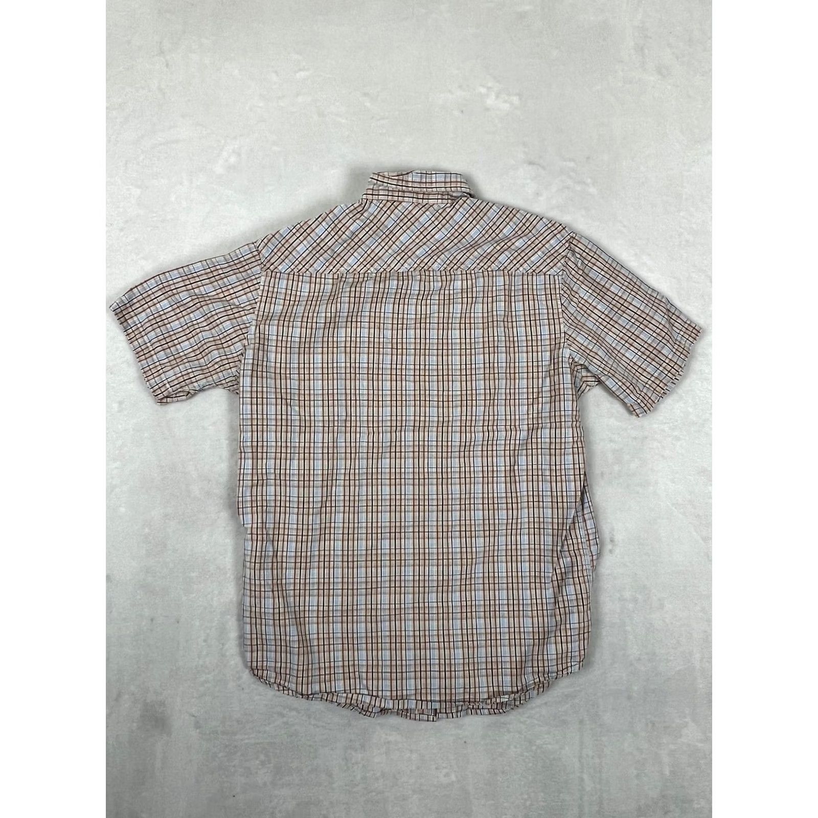 Denime Paper Denim & Cloth Shirt Mens M Beige Plaid Short Sleeve Button Up Casual Size US M / EU 48-50 / 2 - 5 Thumbnail