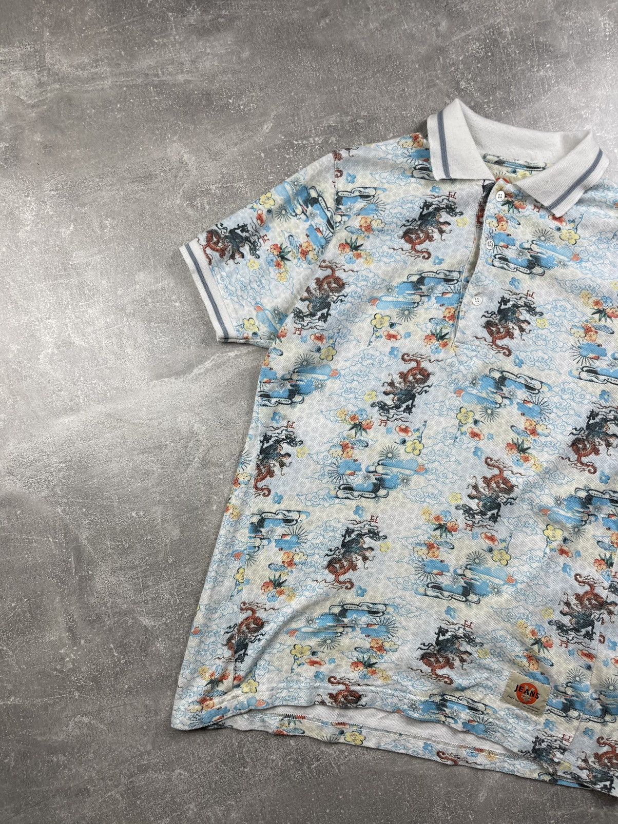 Designer × Japanese Brand × Michiko Koshino Mickicko Koshiho Japanese Dragons Pattern Polo T-Shirt Size US M / EU 48-50 / 2 - 4 Thumbnail