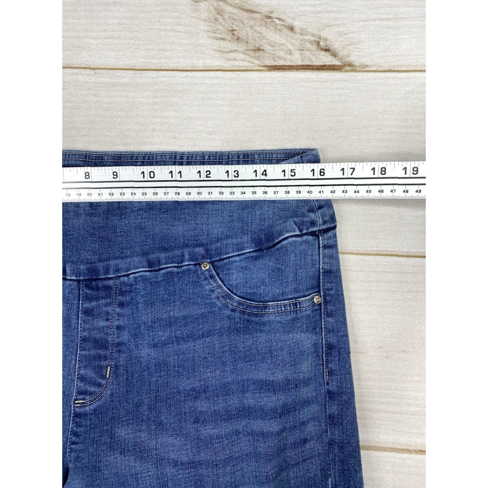 Lee Lee Jeans Womens Slim Straight Pull On Size 12 Blue Denim Stretch City Womens Size 34" / US 12 / IT 48 - 5 Thumbnail