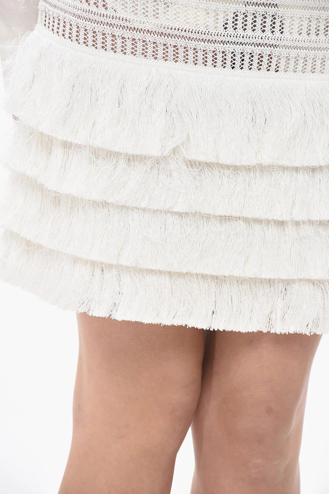 Givenchy og1mm0326 Crochet-Fabric Midi Skirt in White Size 28" / US 6 / IT 42 - 3 Thumbnail