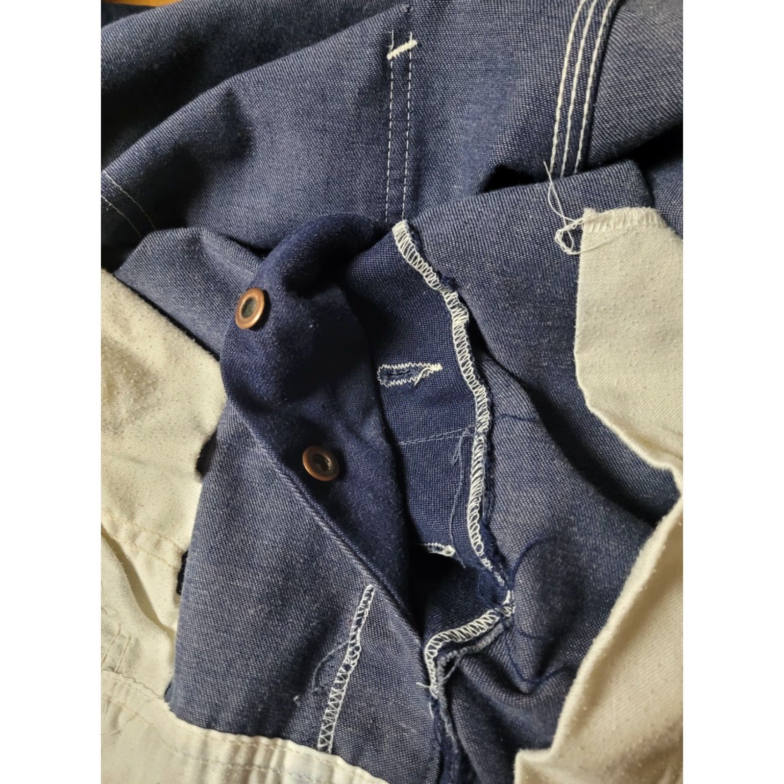 Sears VINTAGE Sears Overalls Mens 34X31 Blue Denim Dark Wash USA Carpenter Size US 35 - 5 Thumbnail