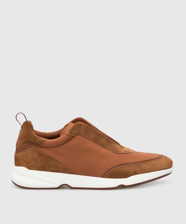 image of Loro Piana O1Srvl11E0424 Modular Walk Sneakers In Terracotta, Men's (Size 9)