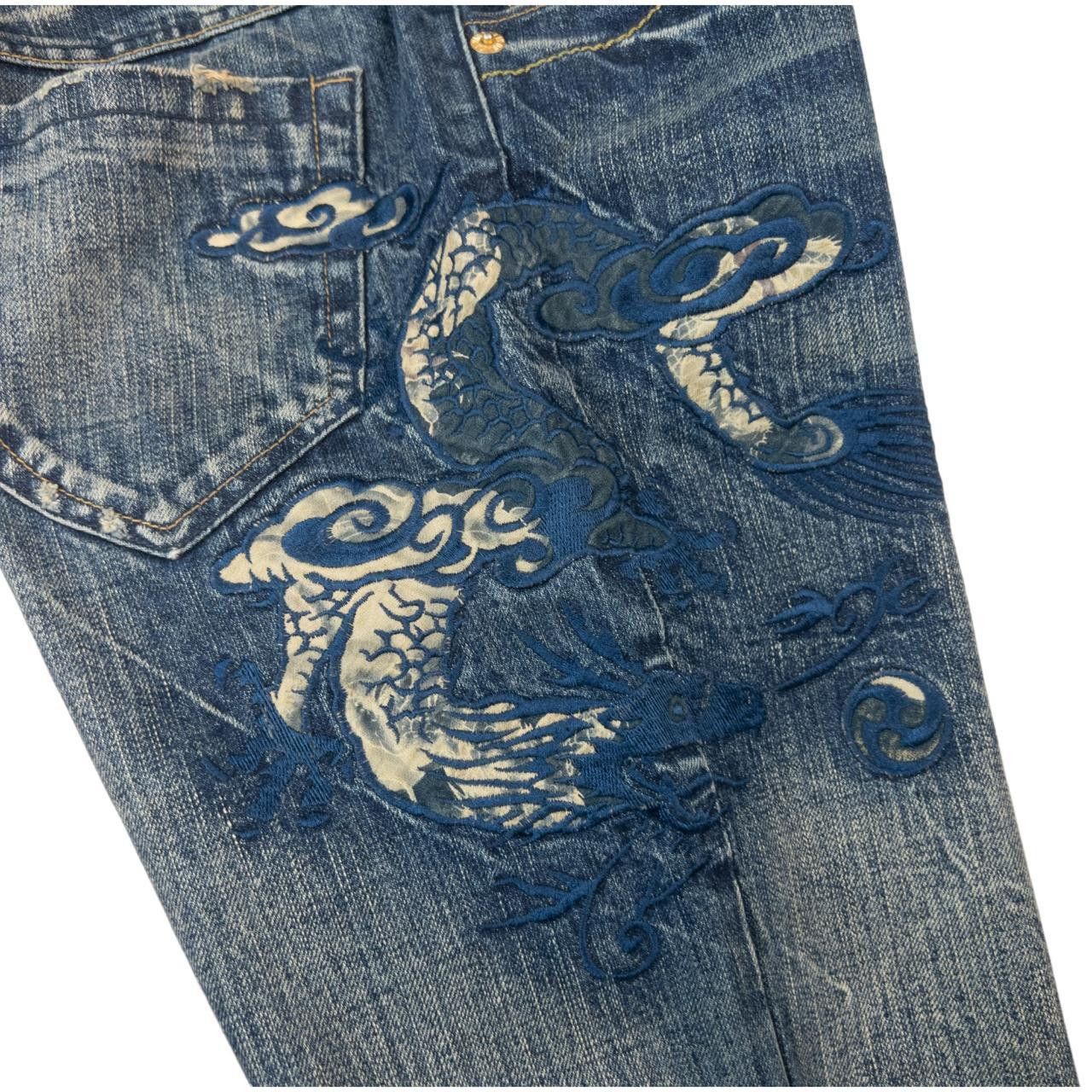 Other Vintage Big Train Japanese Embroidered Denim Jeans Size W31 Size US 31 - 5 Thumbnail