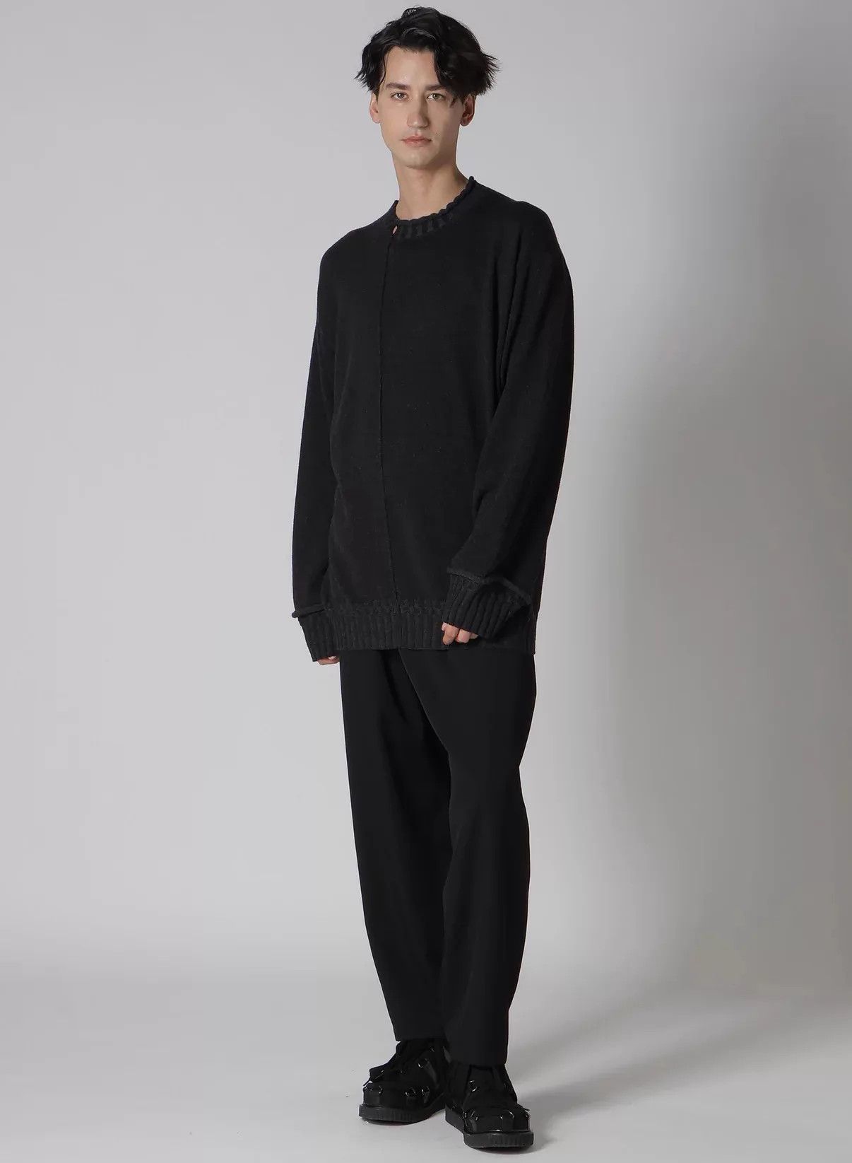 Yohji Yamamoto Yohji Yamamoto 24AW Mens Ripped Knife-Cut Wool Sweater Size US L / EU 52-54 / 3 - 6 Thumbnail