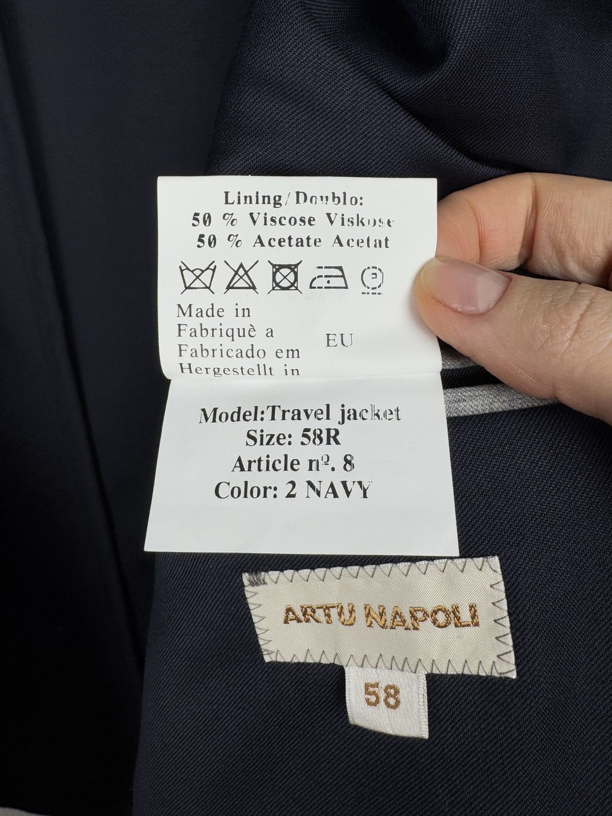 Other Artu Napoli Navy Blue unlined travel jacket wool blazer Size 48R - 12 Thumbnail
