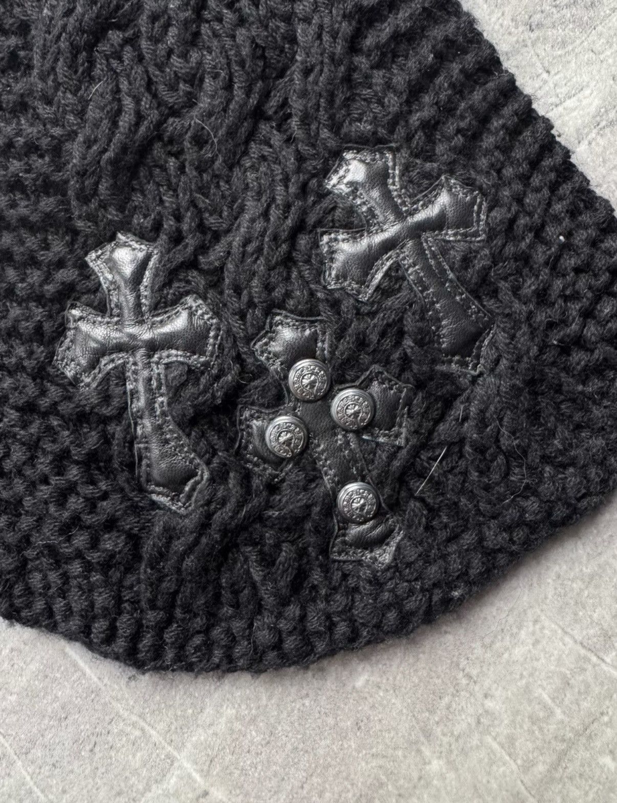 Chrome Hearts Chrome Hearts Cross Silver Ornament Leather Patch Wool Scarf Size ONE SIZE - 6 Thumbnail