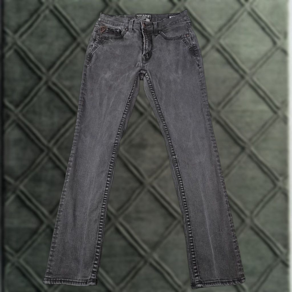 Vintage Salvage Supply Co Havoc Straight Jeans Mens 34x34 Gray Denim Slim Fit 5-Pocket Size US 32 / EU 48 - 1 Thumbnail