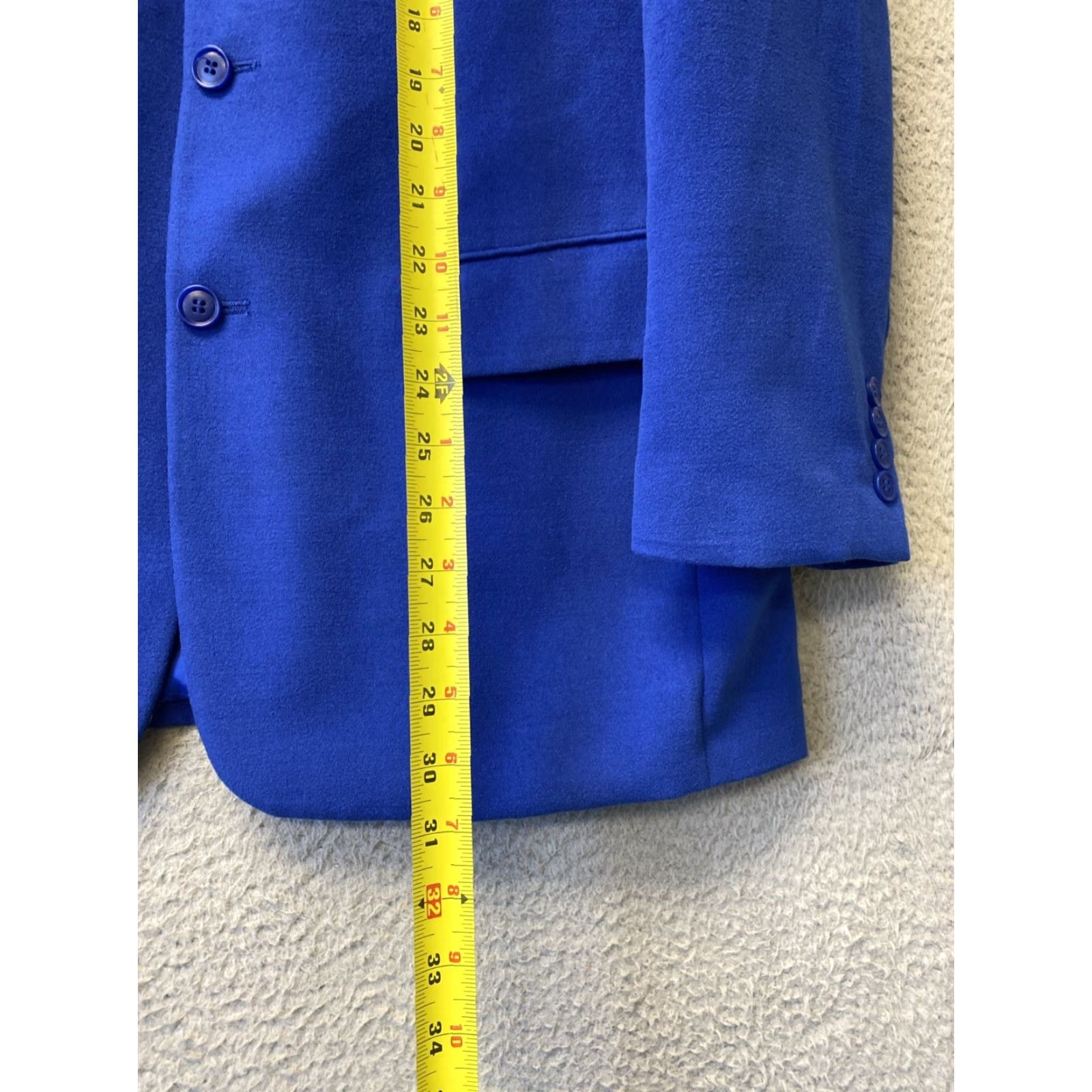Vintage Cordovan & Grey 3 Button Polyester Blend Jacket Coat Sport Coat Regular Fit Velvet Solid Pattern Men 40 Royal Blue /149-11 40 R Blue Size US XXS / EU 40 - 5 Thumbnail