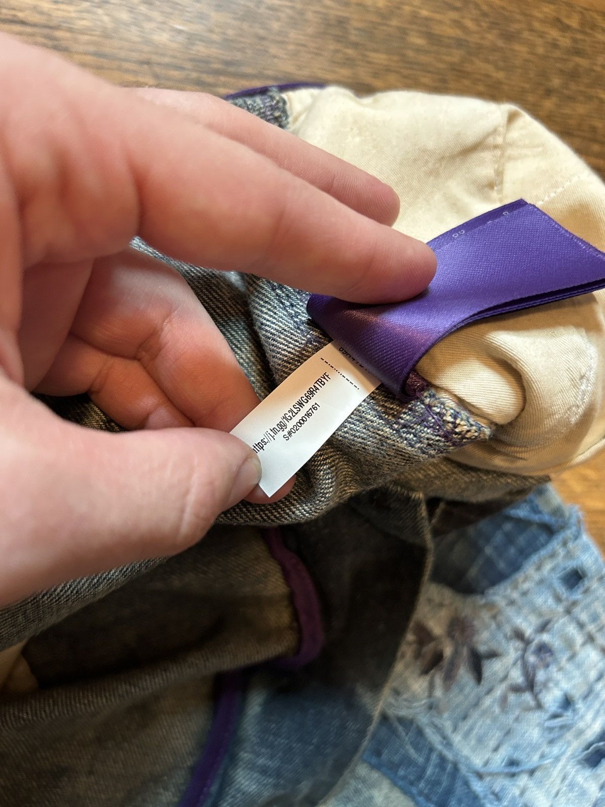 Ralph Lauren Purple Label Runway Tie-Dyed Hand Embroidered and Beaded Boro Jeans Size US 30 / EU 46 - 22 Thumbnail