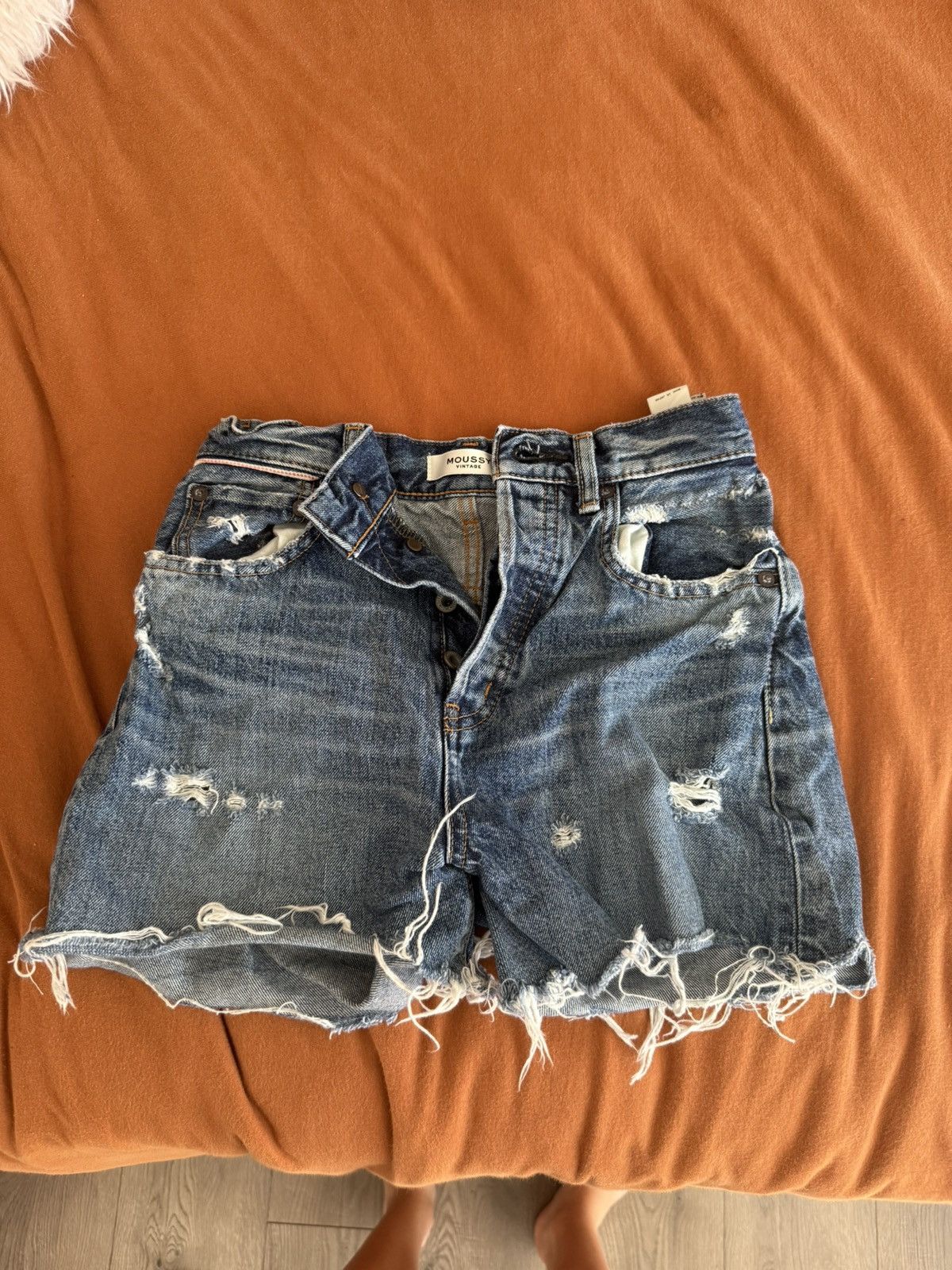 Japanese Brand Mousy Vintage Jean Shorts Size 24" / US 00 / IT 34 - 1 Thumbnail
