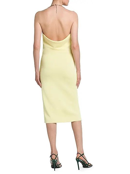 Bottega Veneta o1y0725 Midi Dress in Pastel Yellow Size S / US 4 / IT 40 - 6 Thumbnail