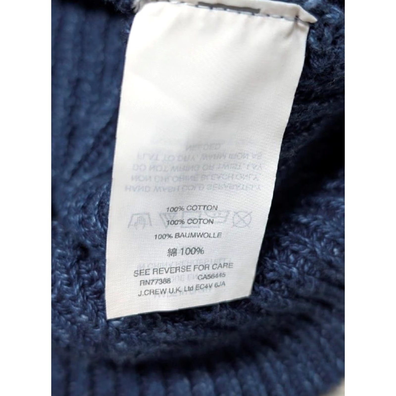 Wallace & Barnes VINTAGE Wallace & Barnes blue SHAWL Cardigan Men Sweater S Cotton Knit Aran Fisherman Pattern Size US S / EU 44-46 / 1 - 6 Thumbnail