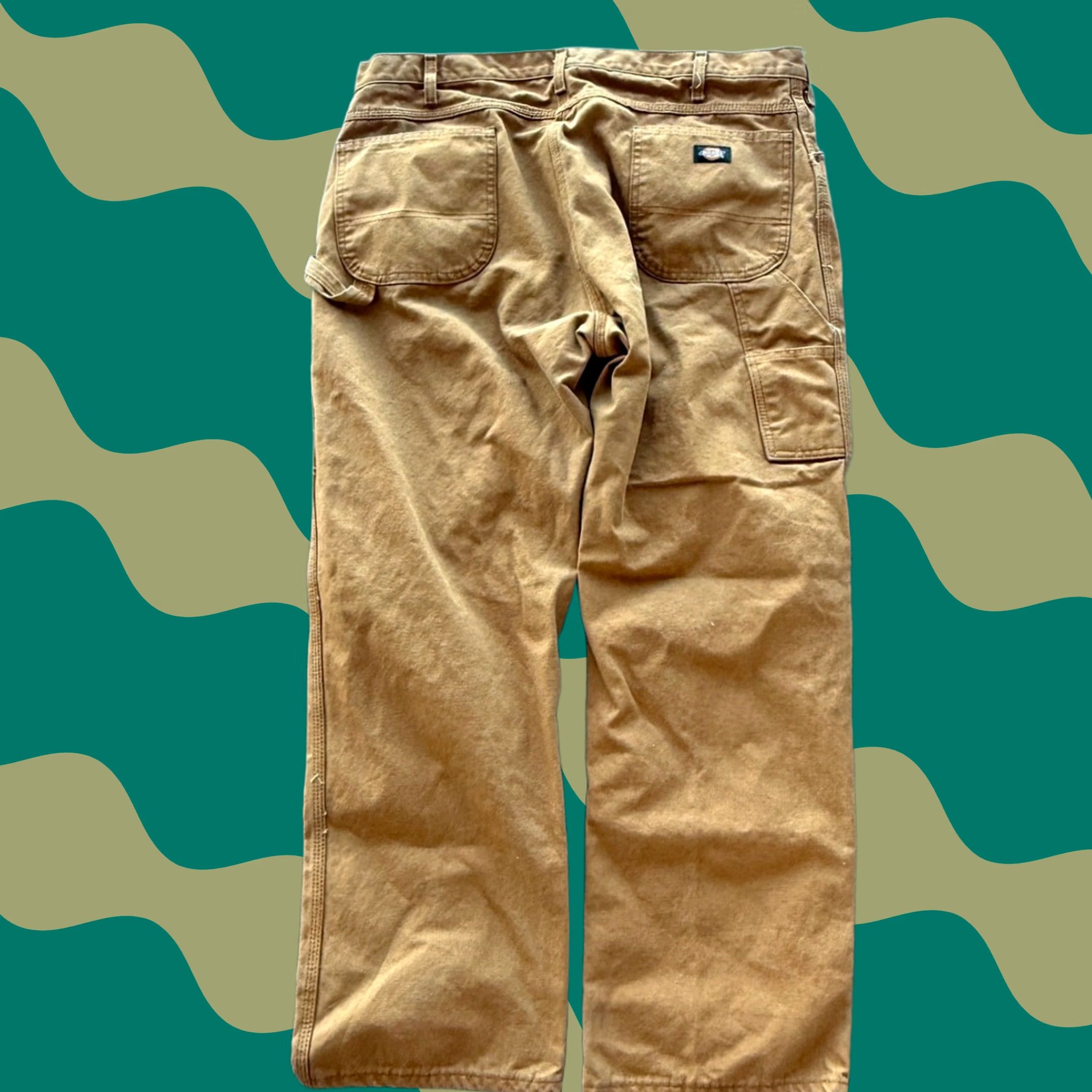 Dickies VINTAGE Dickies Workwear Khaki Carpenter Baggy Pants Men 40x30 Men's 40 30 Beige Ankle JeansTrousers (adapted as Pants) Size US 40 / EU 56 - 1 Thumbnail