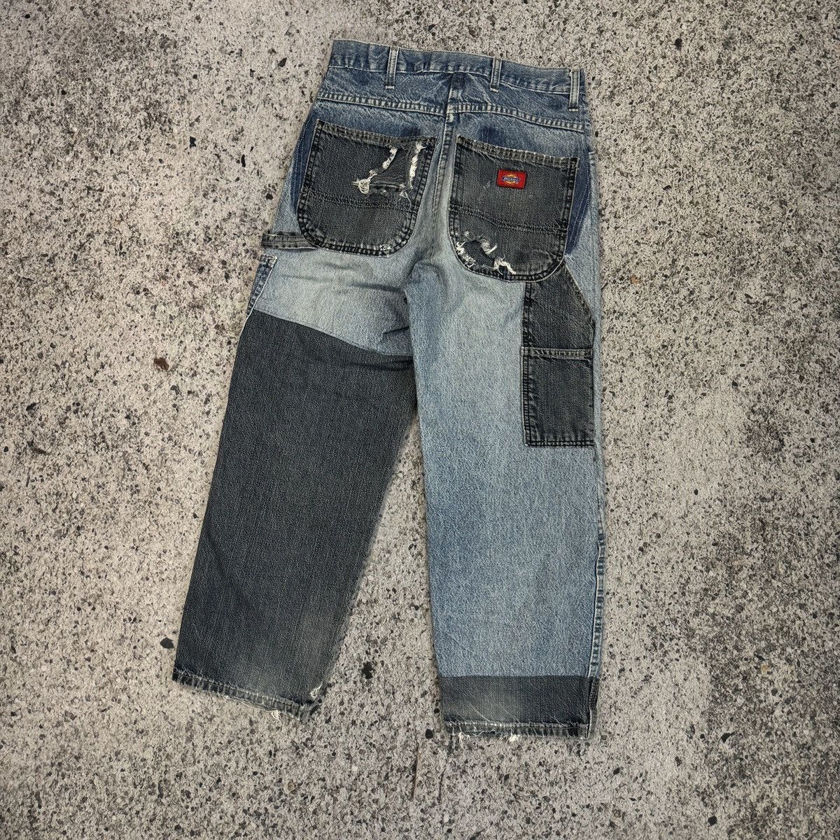Vintage Dickies Patchwork Faded Thrashed Carpenter Jeans ERD Grunge Size US 28 / EU 44 - 14 Thumbnail
